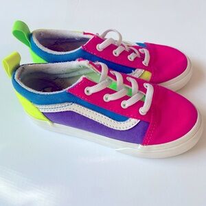 SOLD🚫VANS Old Skool Off the Wall Neon Colorful Slip On Toddler sz 10